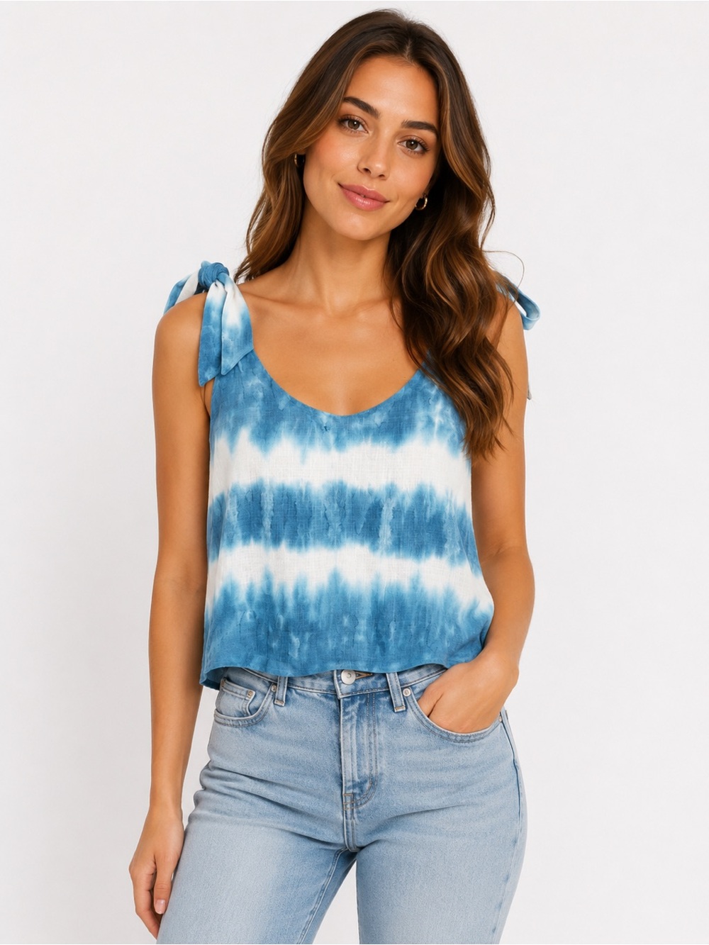 tie dye Tank Top Rayon Foe Ties By Shore Msrp 88 Resort Summer Costal Runs Big